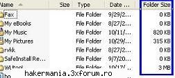 cum adaugam coloana folder size in windows observat cu totii ca in windows explorer in coloana size